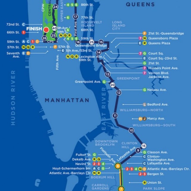 NYC Marathon Course Map