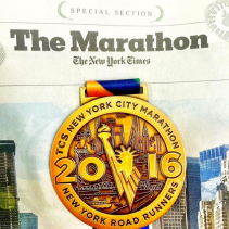The NY Times lists the names and finishing times for all marathon finishers. I got a copy at the Marathon Pavillon after the race!